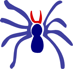 Blue Spider with Red Eyes Clipart - Vivid and Striking