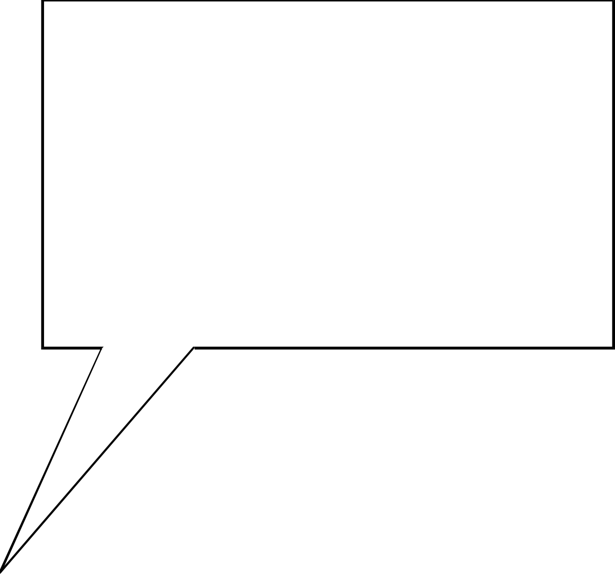 White Speech Bubble on Black Background - Perfect Clipart for Communication