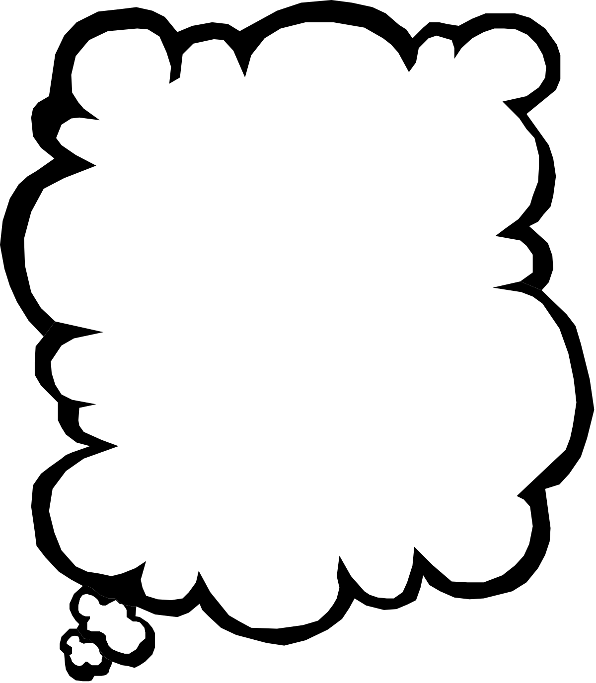 White Cloud on Black Background - Stunning Clipart Illustration