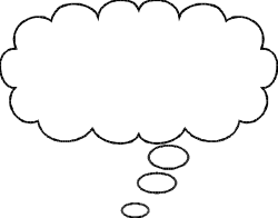 White Thought Bubble with Black Background - Ideal Clipart for Creative Projects