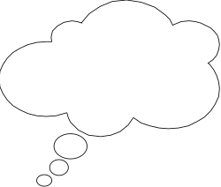White Thought Bubble on Black Background - Ideal Clipart for Creative Projects
