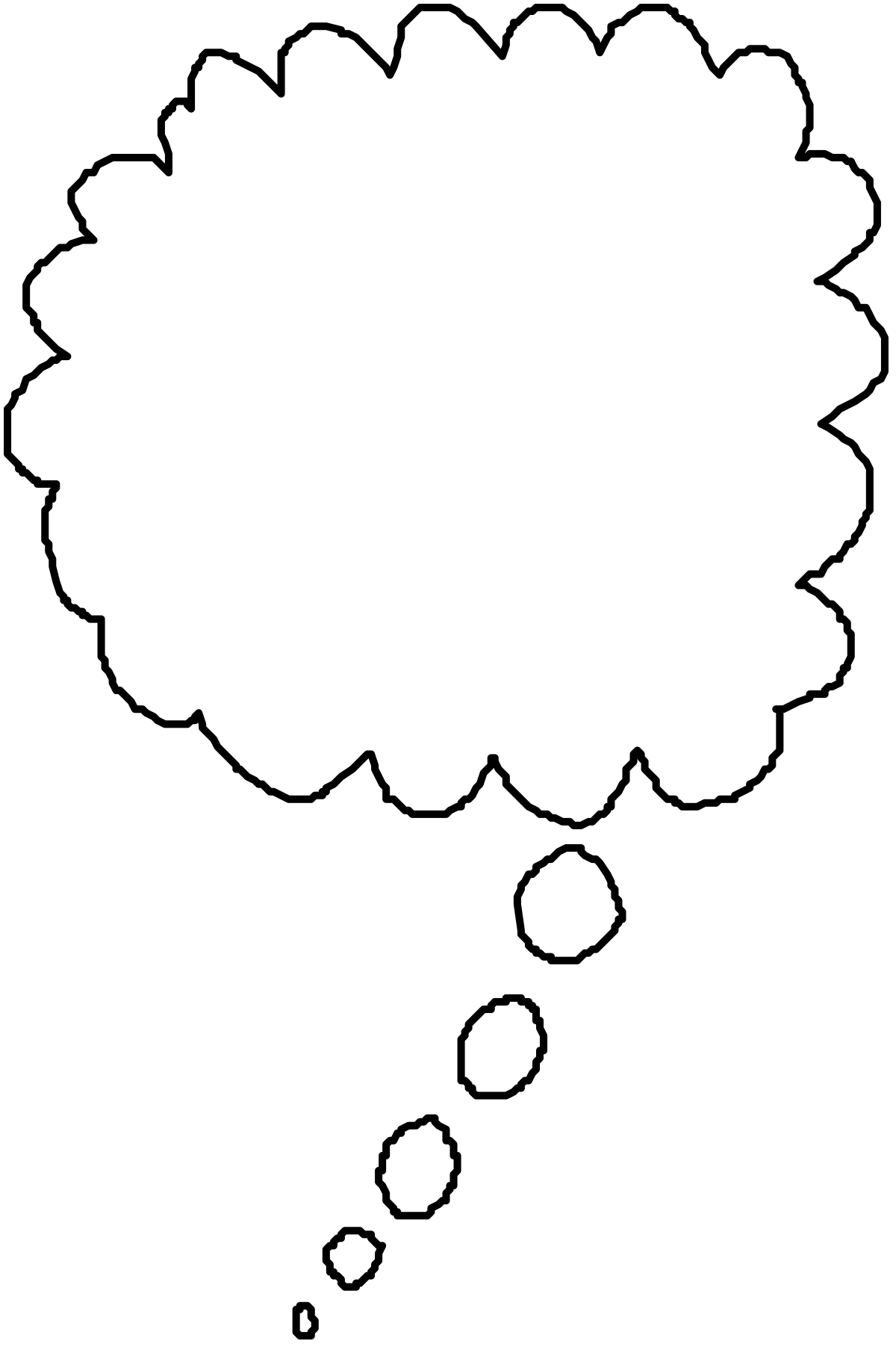 Thought Bubble Clipart: White Bubble on Black Background