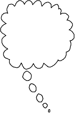 Thought Bubble Clipart: White on Black Background for Creative Uses