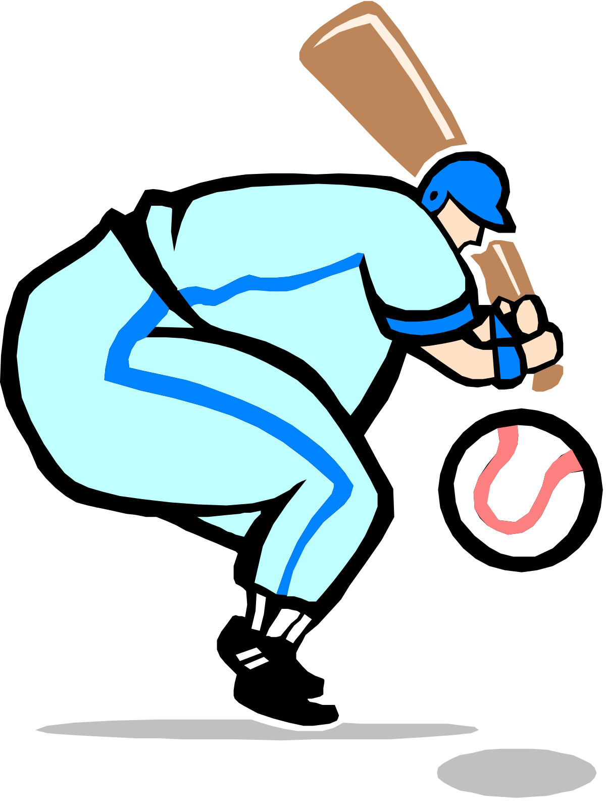 a baseball player is about to hit the ball clip art png transparent Baseball Player Ready to Hit Ball Clipart
