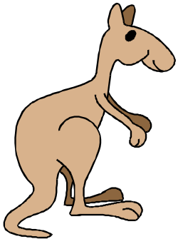 Kangaroo Sitting on Ground Clipart - Playful Wildlife Illustration