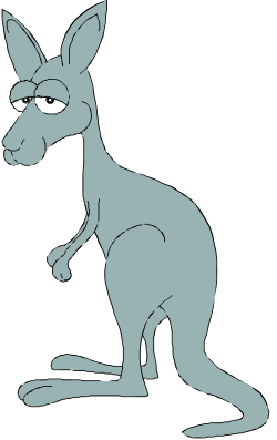 Kangaroo with a Big Nose Clipart - Vibrant and Fun Illustration