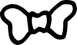 Elegant White Bow on Black Background - Stunning Clipart Visuals