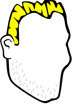 White Silhouette of a Man with Yellow Hair Clipart