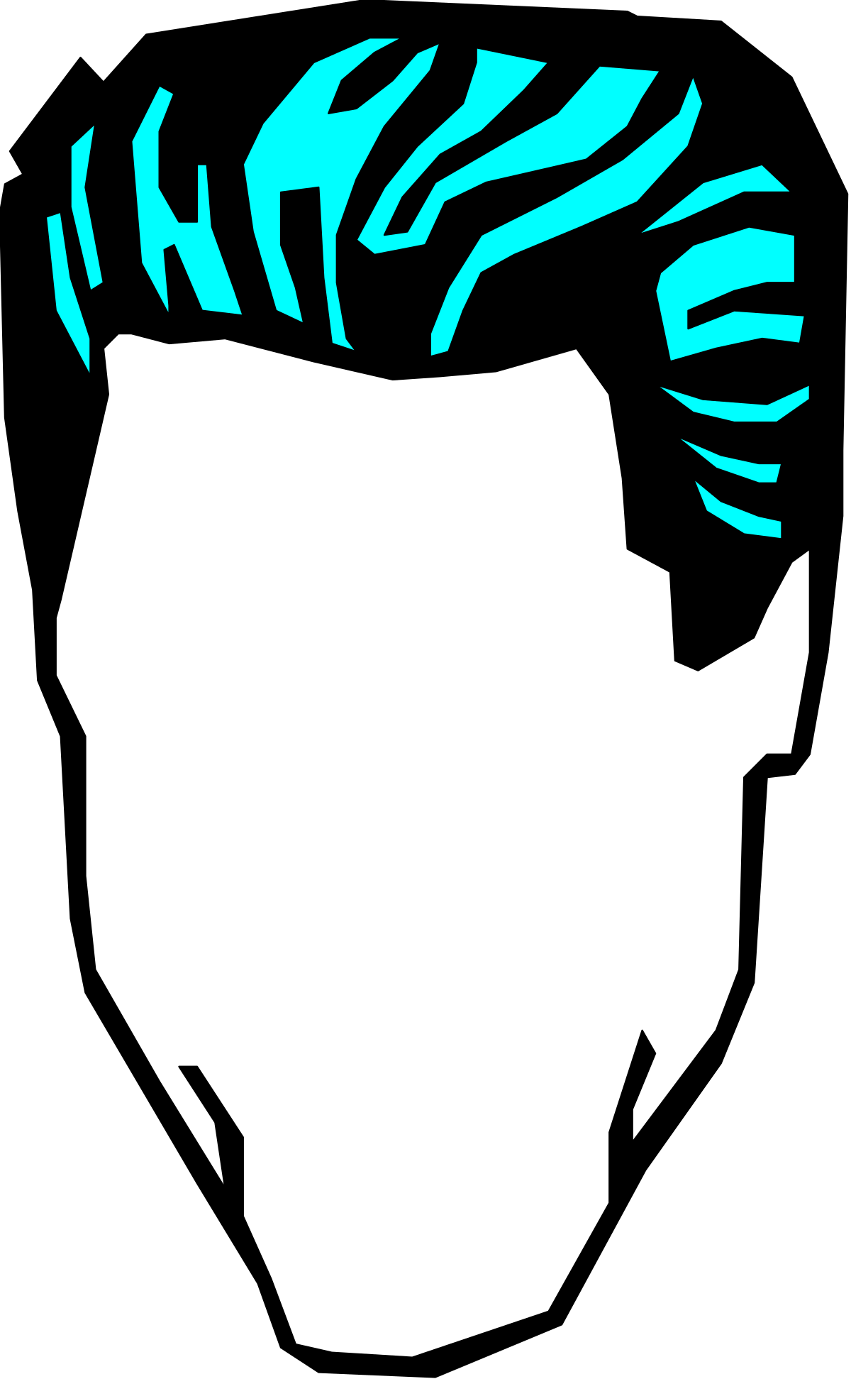 Mohawk Man Silhouette Clipart - Bold and Striking Designs