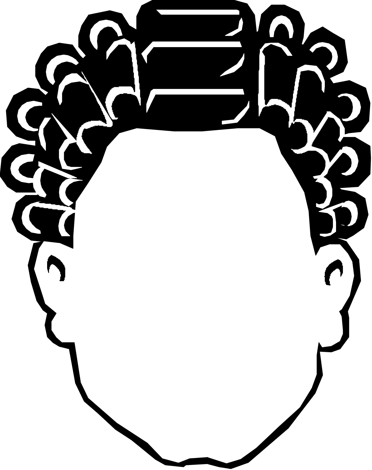 Crown Silhouette Clipart: Head with Regal Elegance