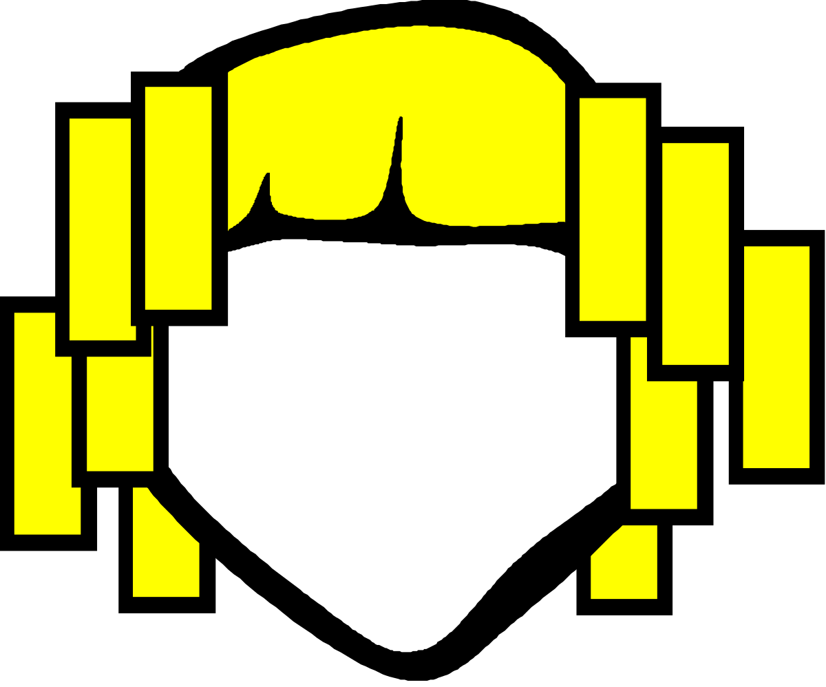 Yellow and White Shield on Black Background Clipart