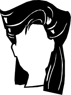 Silhouette of a Woman's Head with Long Hair - Elegant Clipart Collection