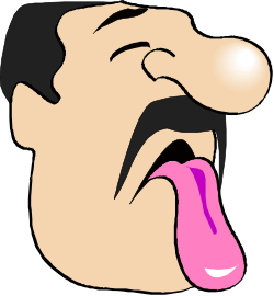 Open Mouth Clipart: Man with Tongue Out for Fun Designs