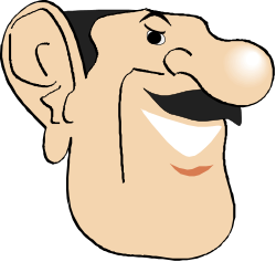 Cartoon Character with Mustache and Smile - Playful Clipart Collection