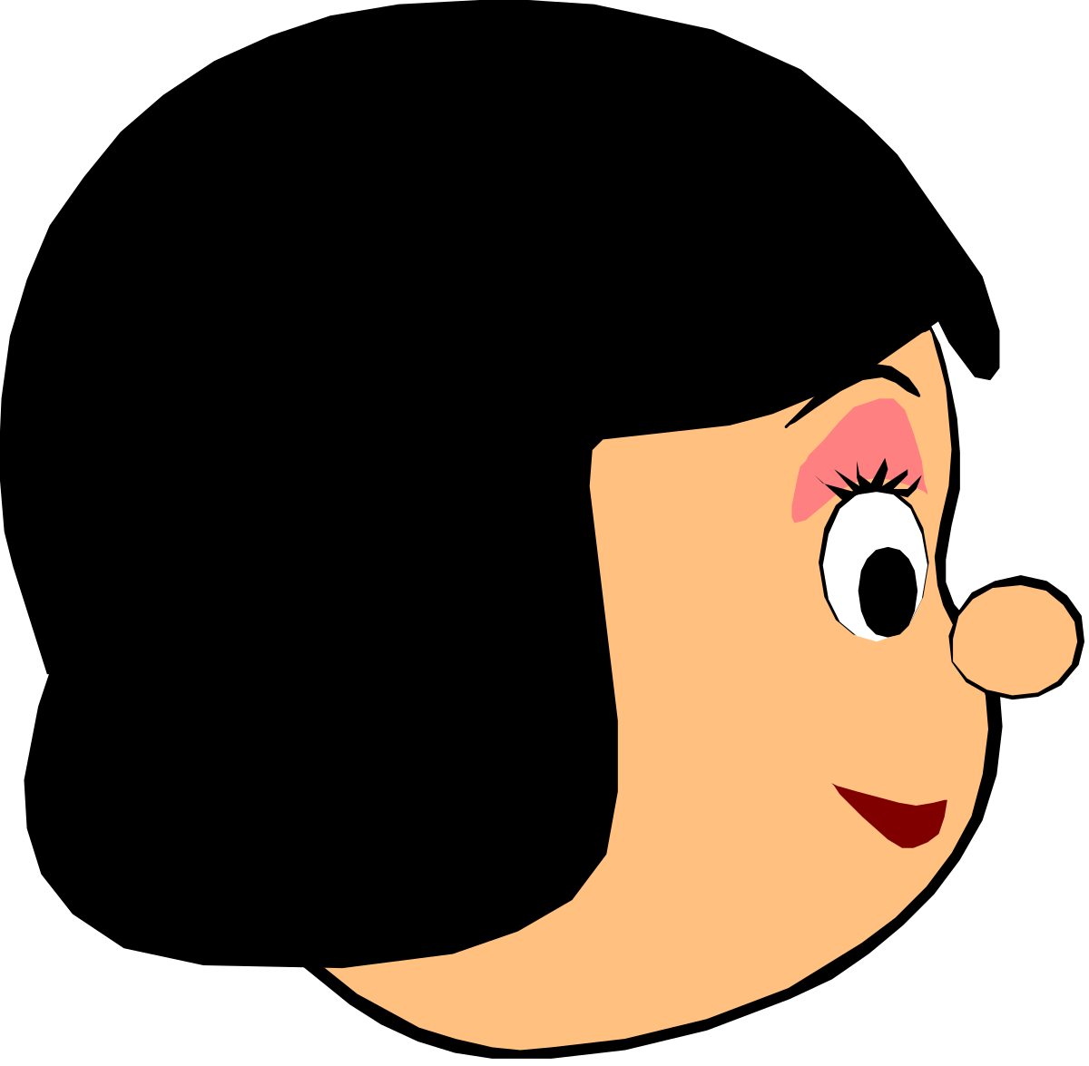 Cartoon Face with Pink Nose Clipart - Fun and Playful Designs