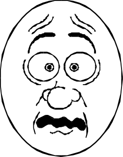Frown Face Clipart - Black and White Expression Illustrations