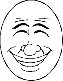 Smiling Face Illustration: Joyful Expressions on a Black and White Background