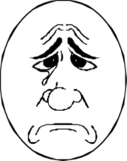Frown Face Clipart - Express Emotions with Black and White Imagery