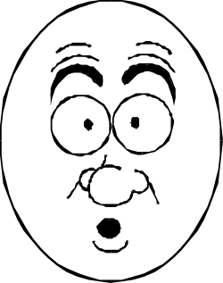 Black and White Face with Glasses Clipart