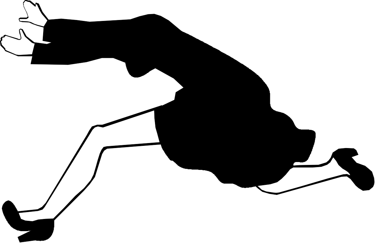 Running Man Silhouette Clipart - Dynamic Movement Capture