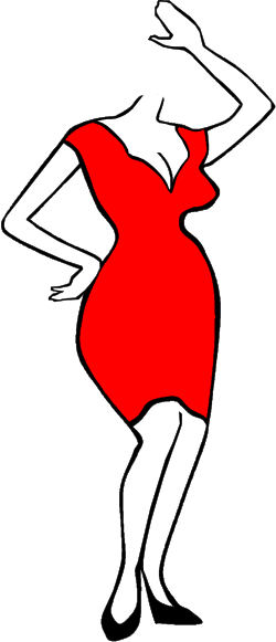 Red Dress Woman Clipart: Elegant and Stylish Character for Your Designs
