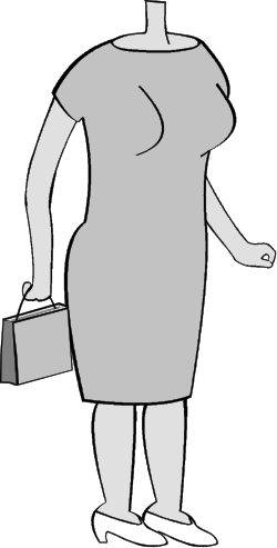 Woman in Dress and Shoes with Briefcase Clipart - Stylish Business Attire