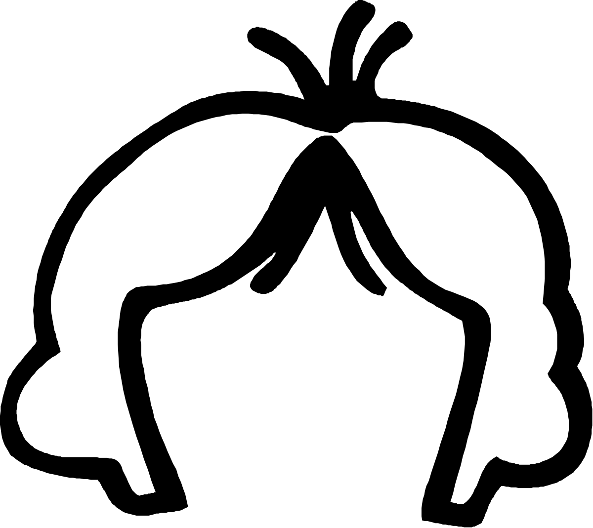 Silhouette of a Woman with Ponytail - Elegant Clipart for Creative Projects