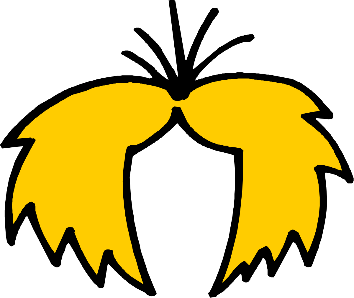 Two Yellow Birds with Wings Spread - Vibrant Clipart for Nature Lovers