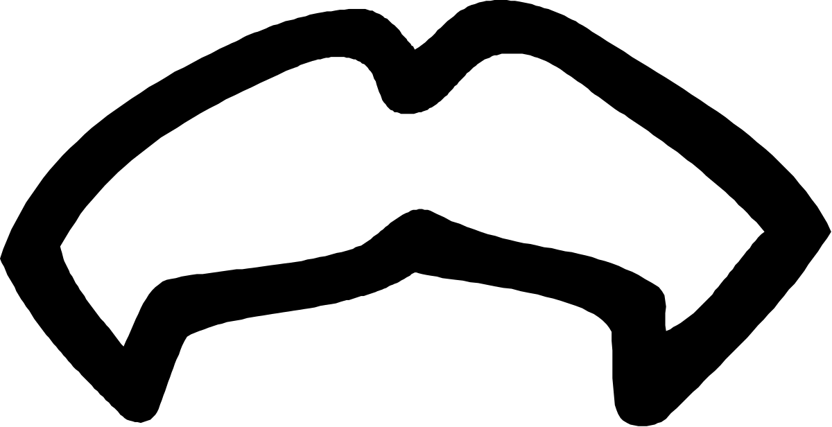 White Mustache Icon on Black Background - Stylish Clipart for Creative Projects