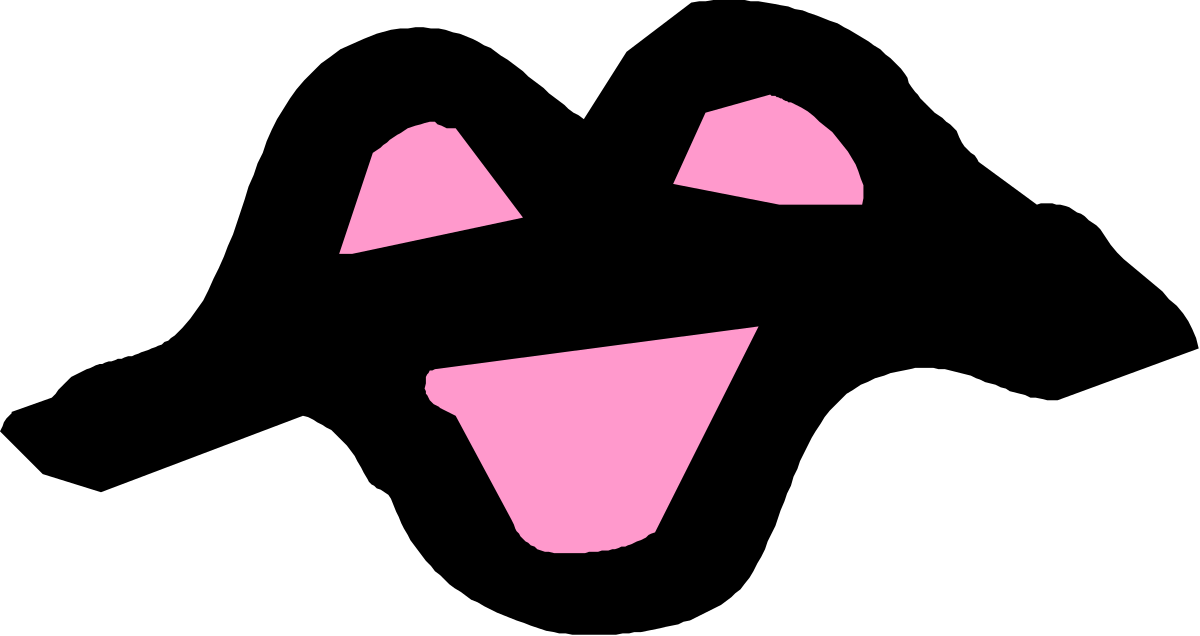 Pink and Black Logo with Black Background Clipart