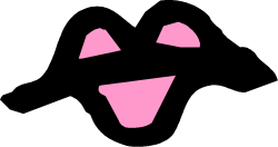 Pink and Black Logo with Black Background Clipart