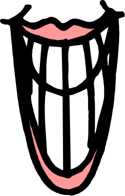 Black and White Mouth Clipart with Teeth for Creative Projects