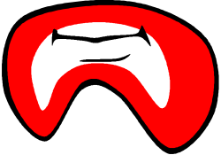 Tooth Clipart on Red and White Background