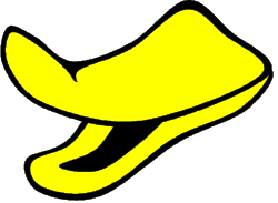 Yellow Shoe Clipart on Black Background - Eye-Catching Footwear Graphic