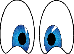 Blue and White Circle Eyes Clipart for Engaging Visuals