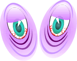 Purple and Green Eye Clipart: Unique Pair for Creative Projects