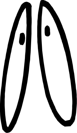 Black and White Silhouette of Two Eyes - Expressive Clipart Design