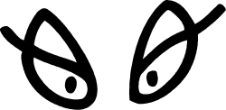Black and White Cat's Eyes Clipart - Striking Visuals for Your Projects