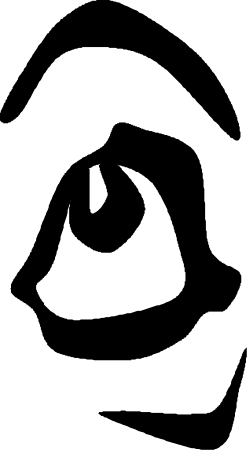 Black and White Cat's Eye Silhouette Clipart