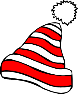Christmas Hat Clipart: Red and White Striped Holiday Accessory
