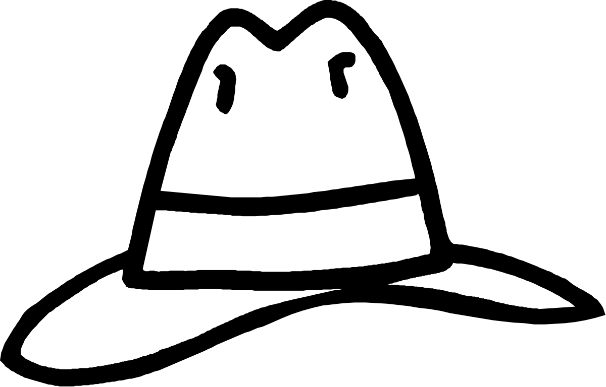 White Hat on Black Background | Stylish Clipart for All Uses