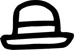 White Hat on Black Background Clipart for a Bold Statement
