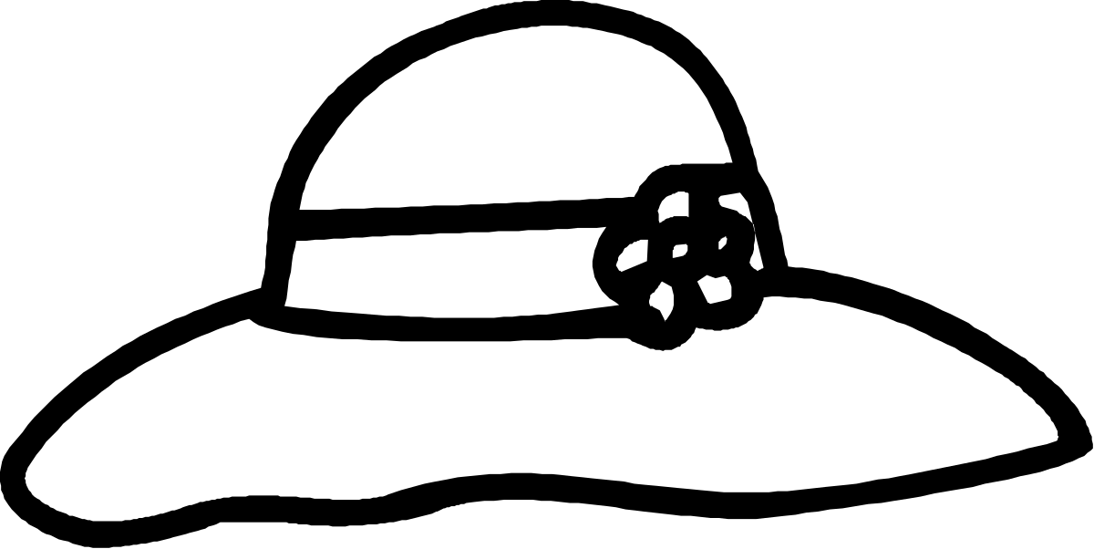 White Hat with Black Ribbon Clipart  Stylish Fashion Accessory