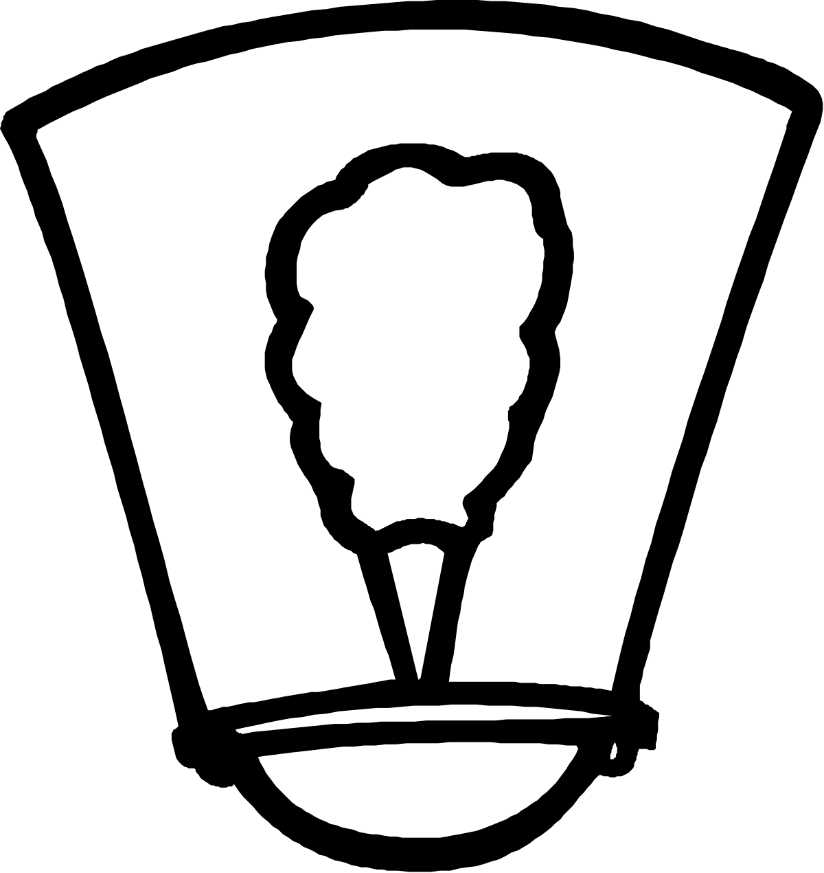 Silhouette of a Man's Head Black and White Clipart