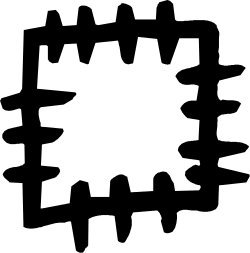Square Shape White Silhouette Clipart for Versatile Use