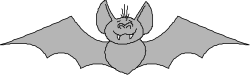 Bat Clipart: Majestic Bat Silhouetted on Black Background