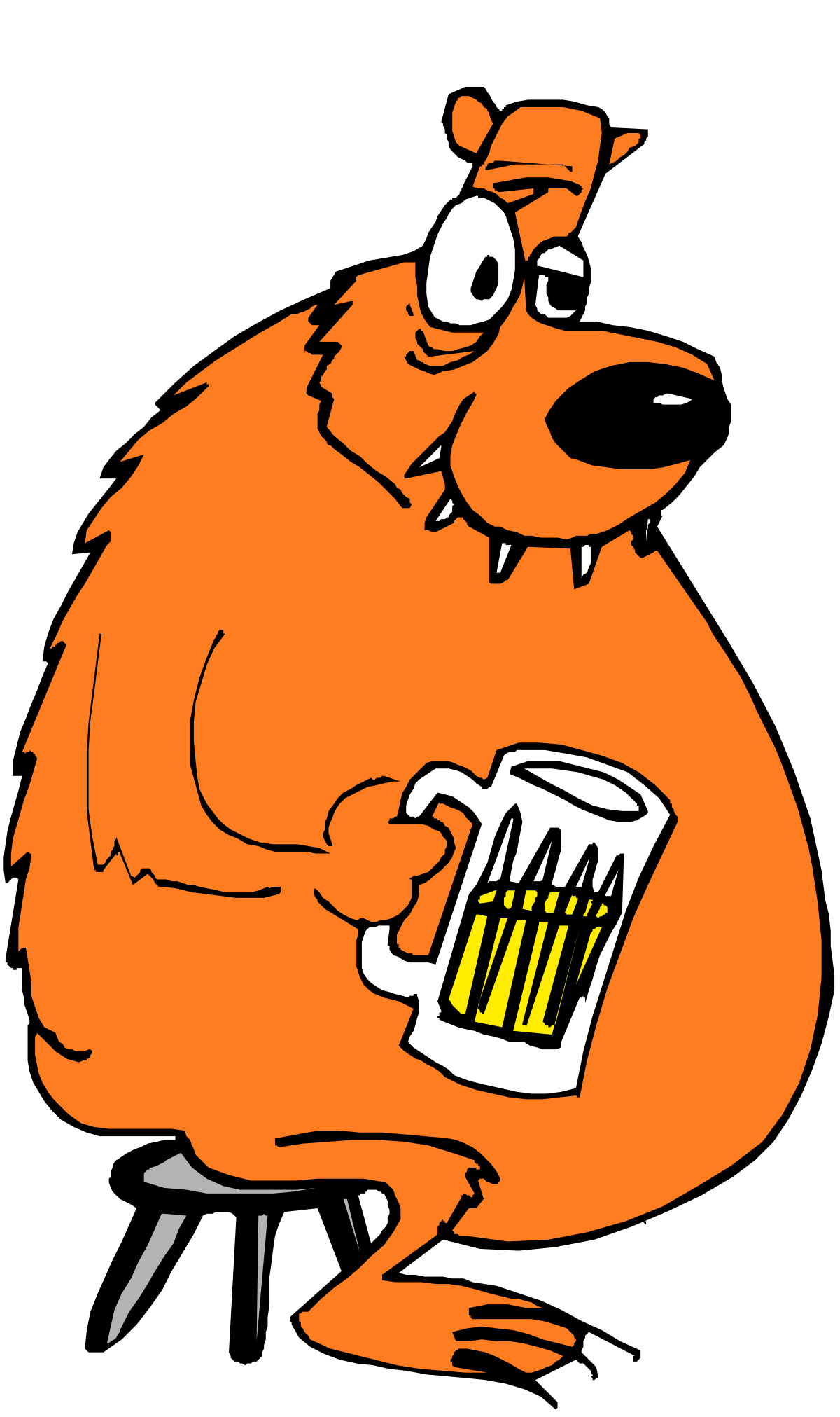 Bear Holding Beer Mug Clipart - Fun and Whimsical Design