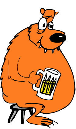 Bear Holding Beer Mug Clipart - Fun and Whimsical Design