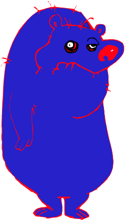 Blue Bear with Red Eyes and Nose - Charming Clipart for Creative Projects