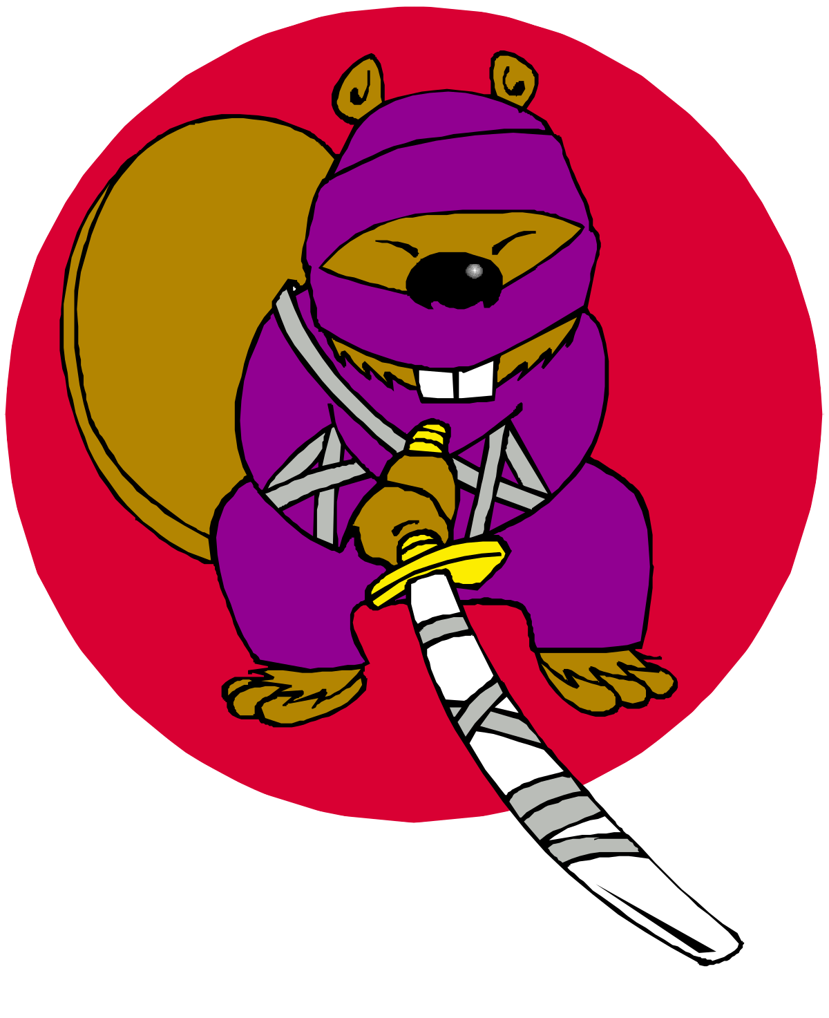 Cartoon Squirrel with Knife - Whimsical Clipart for Creative Projects